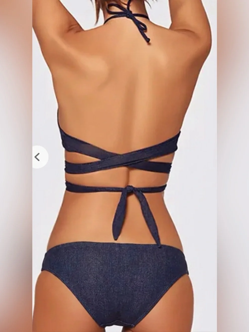NEW L*Space Bikini Set Lizzie Denim Wrap Top & Estella Bottom Medium Resortwear